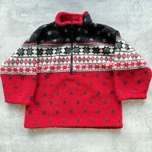 Hanna Andersson Nordic Fleece Pullover Half Zip, Size 110 Boys Girls